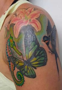 Close Up of Missing Person Sarm Heslop Shoulder Tattoo